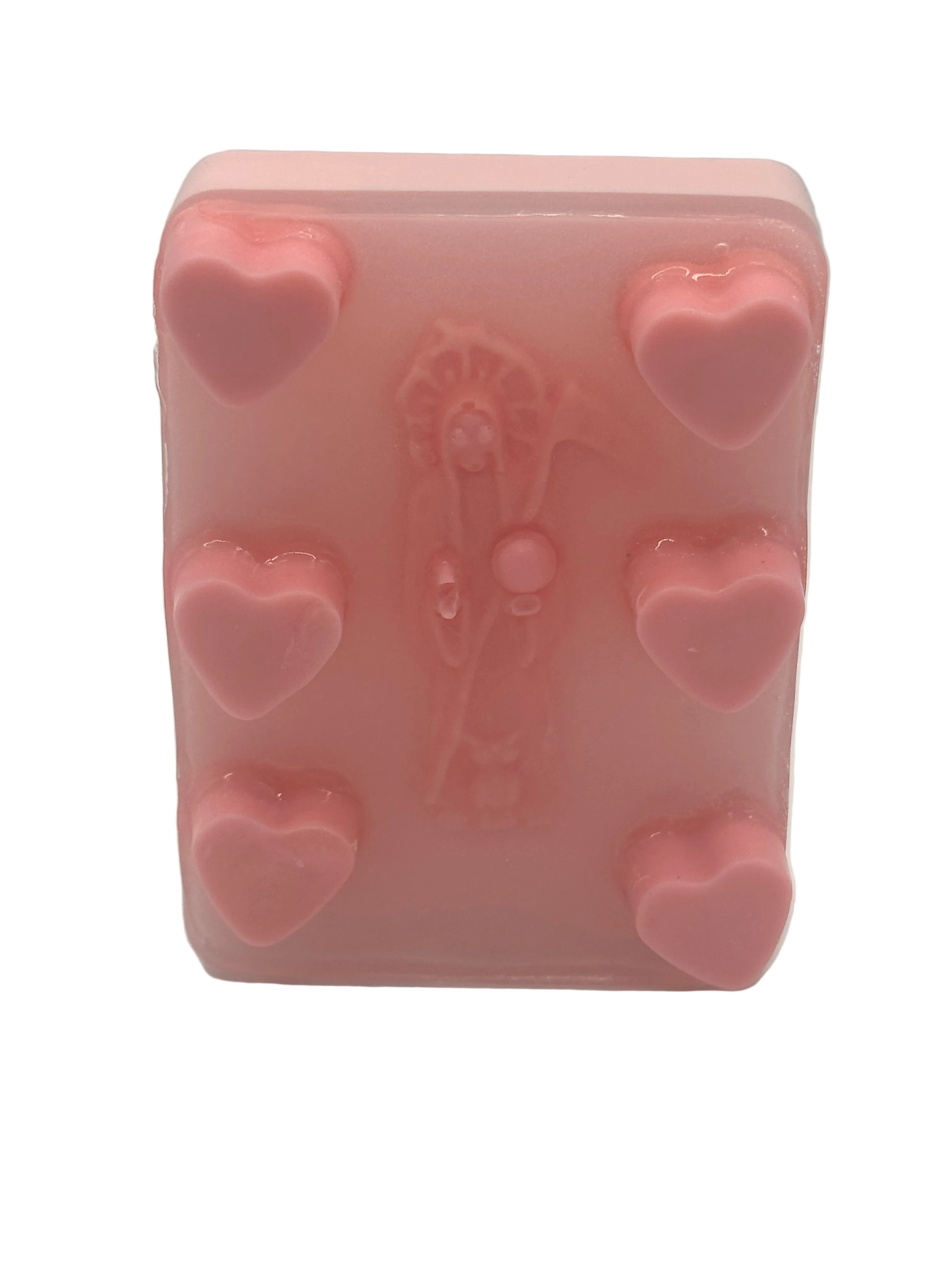 Santa muerte goat milk Valentine’s Day soap scented in rose