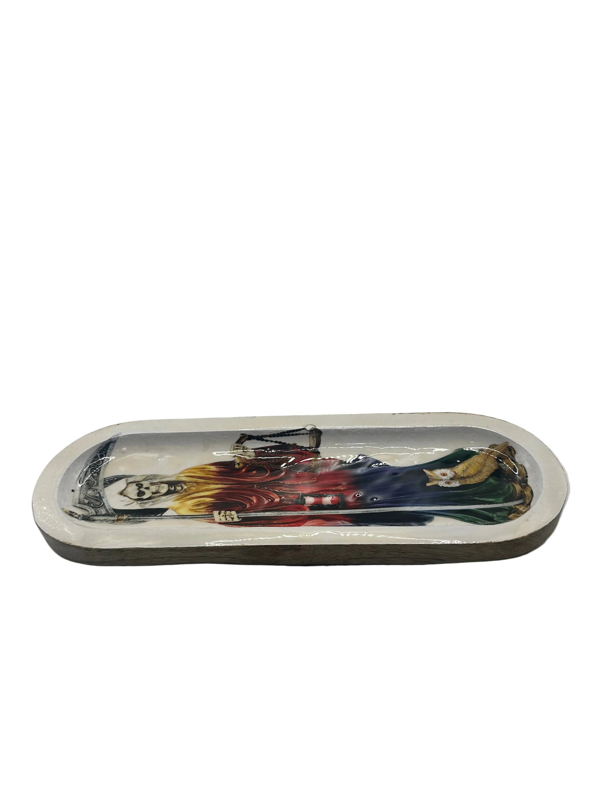 wooden Santa Muerte incense Holder