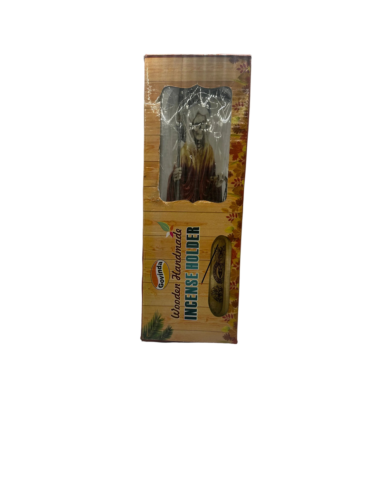 wooden Santa Muerte incense Holder